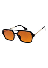 [Color: Orange] INDY sunglasses with a classic aviator frame and amber orange lenses.