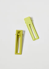 [Color: Pistachio] A pistachio green alligator hair clip. Comes in a set of two.