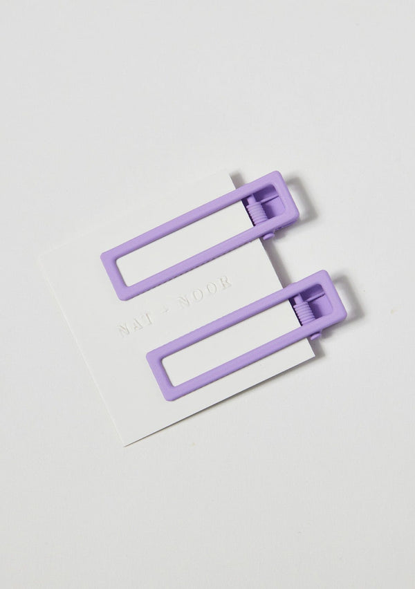 [Color: Lilac] A lilac purple alligator hair clip. Comes in a set of two.