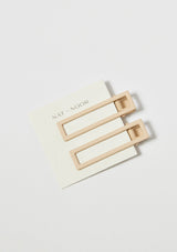 [Color: Bone] An off white alligator hair clip. Comes in a set of two.