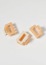 [Color: Peach/Beige] A peach and ivory two tone hair claw clip made with sustainable cellulose acetate.