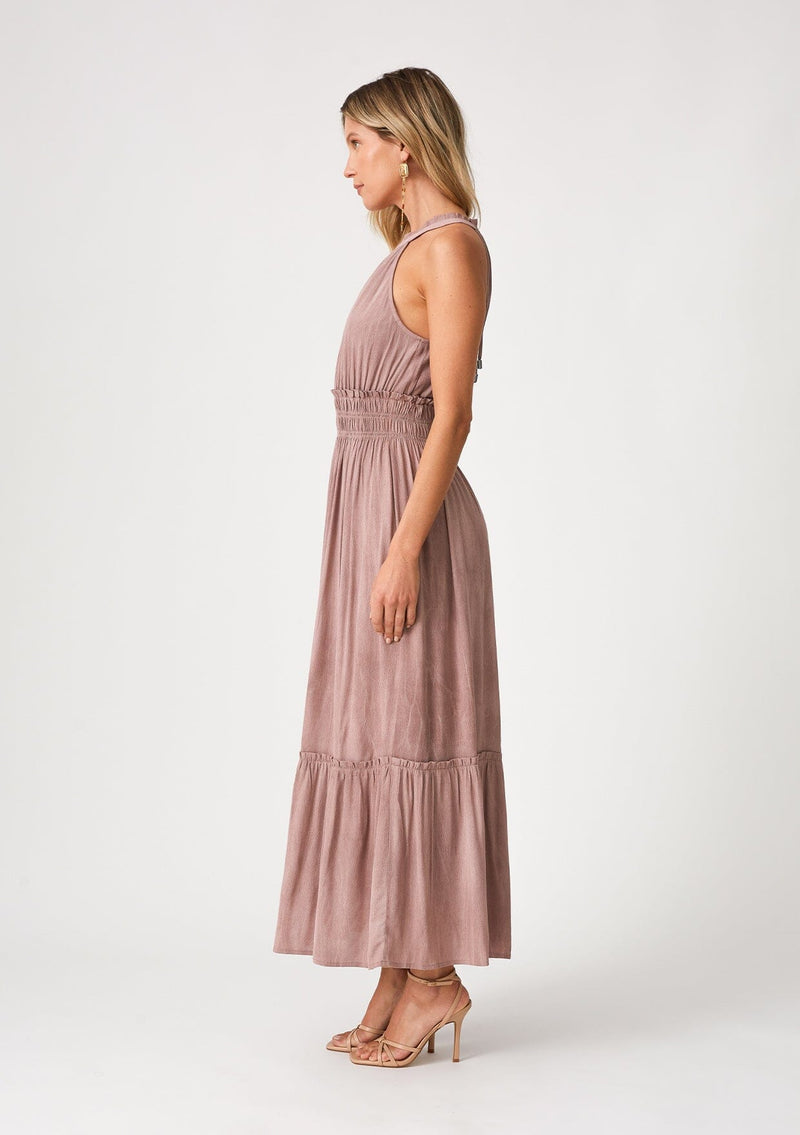 Neve Smocked Halter Maxi Dress Olive / S Neve Smocked Halter Maxi Dress Olive / S