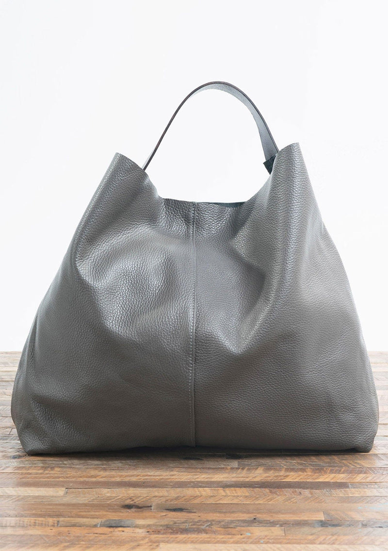 [Color: Taupe] Lovestitch buttery soft, slouchy leather shoulder bag.