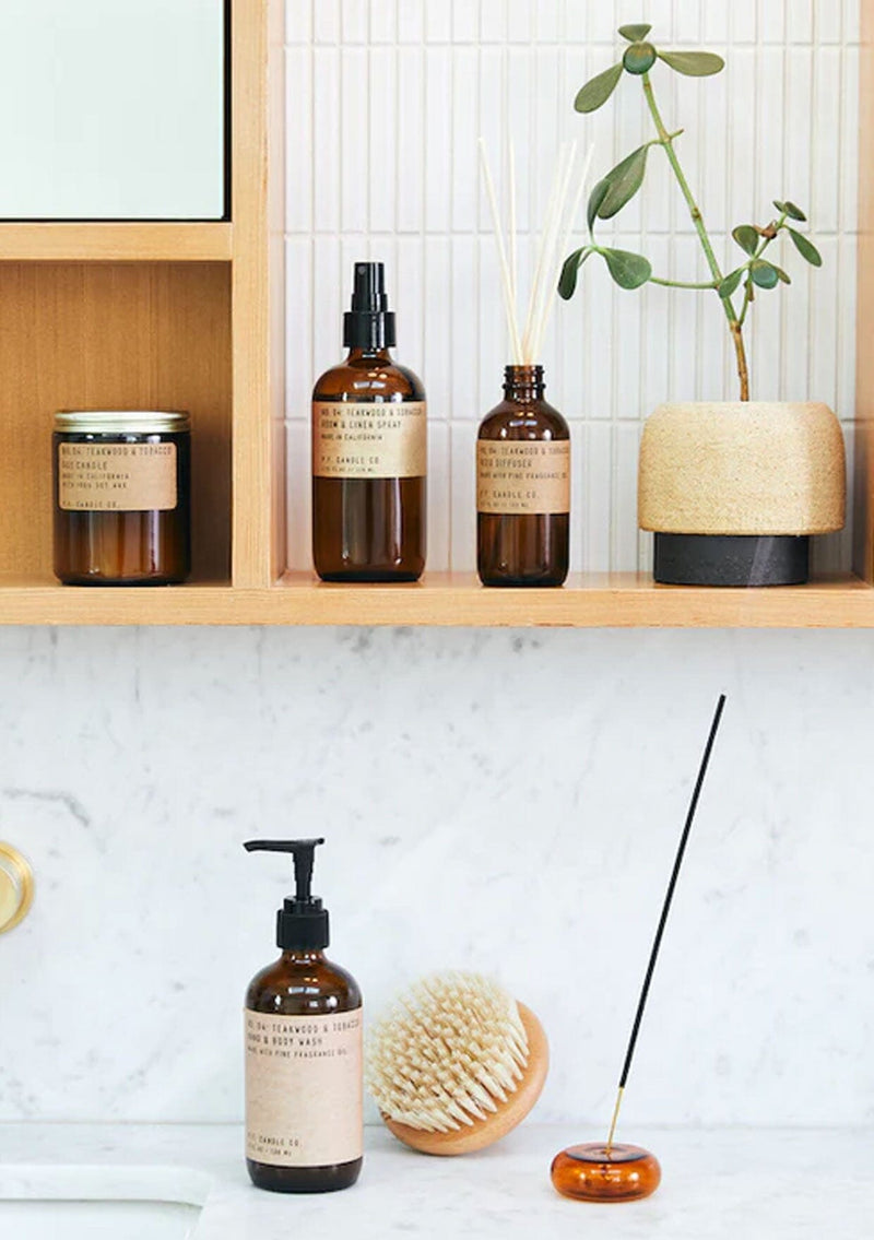 teakwood and tobacco room spray The + Linen Mist by roote Polysorbate 20 P.F. Candle Co. - Sandalwood