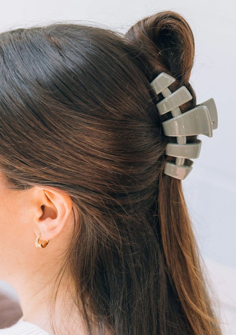 [Color: Sage] Sage green acetate hair claw clip made by TELETIES