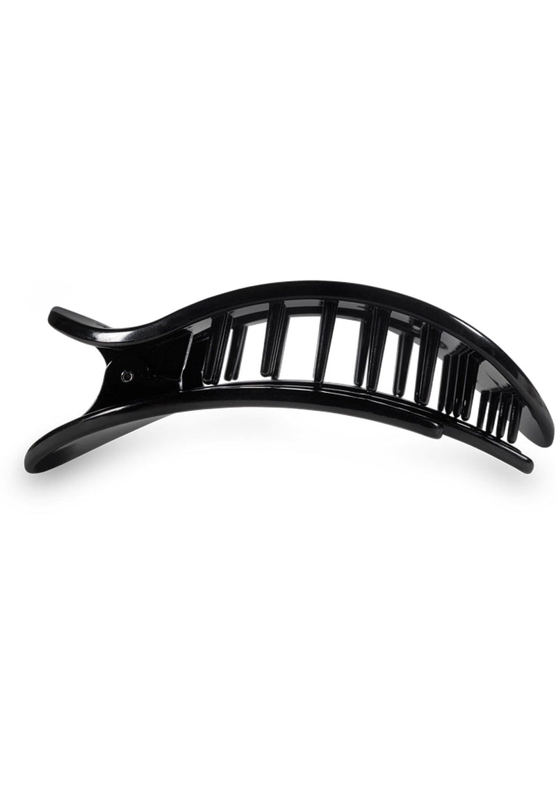 [Color: Black] Black flat round hair clip made by TELETIES