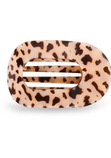 [Color: Blonde Tortoise] Light tortoise, brown and ivory, flat round hair clip made by TELETIES