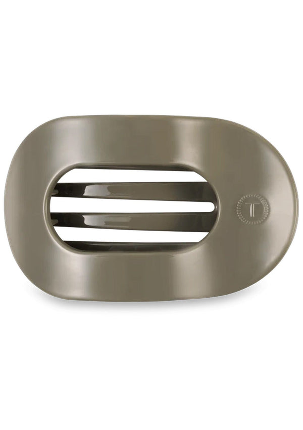 [Color: Sage] Sage green flat round hair clip made by TELETIES