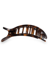 [Color: Tortoise] Tortoise, brown flat round hair clip made by TELETIES