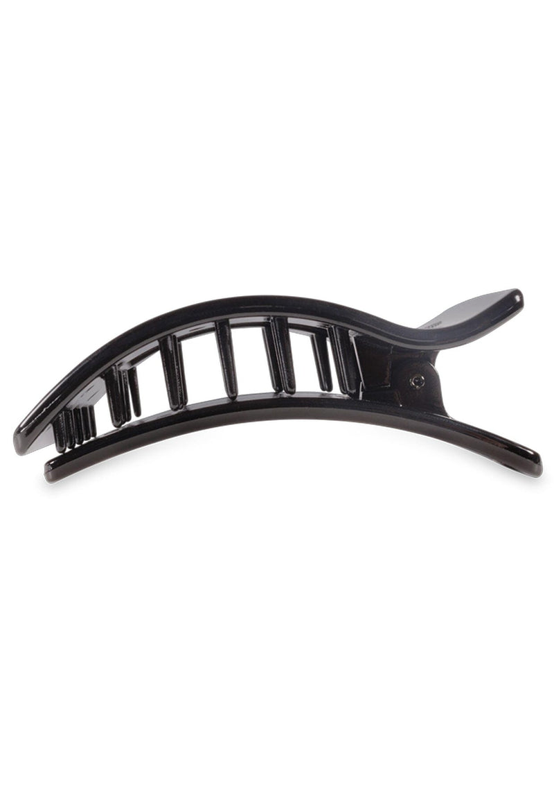 [Color: Black] Black flat rectangle hair clip made by TELETIES