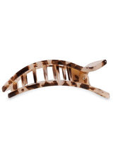 [Color: Blonde Tortoise] Light tortoise, brown and tan, flat rectangle hair clip made by TELETIES