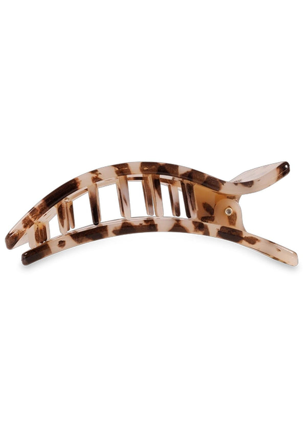 [Color: Blonde Tortoise] Light tortoise, brown and tan, flat rectangle hair clip made by TELETIES