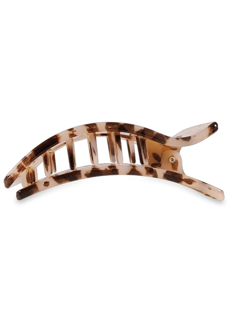 [Color: Blonde Tortoise] Light tortoise, brown and tan, flat rectangle hair clip made by TELETIES