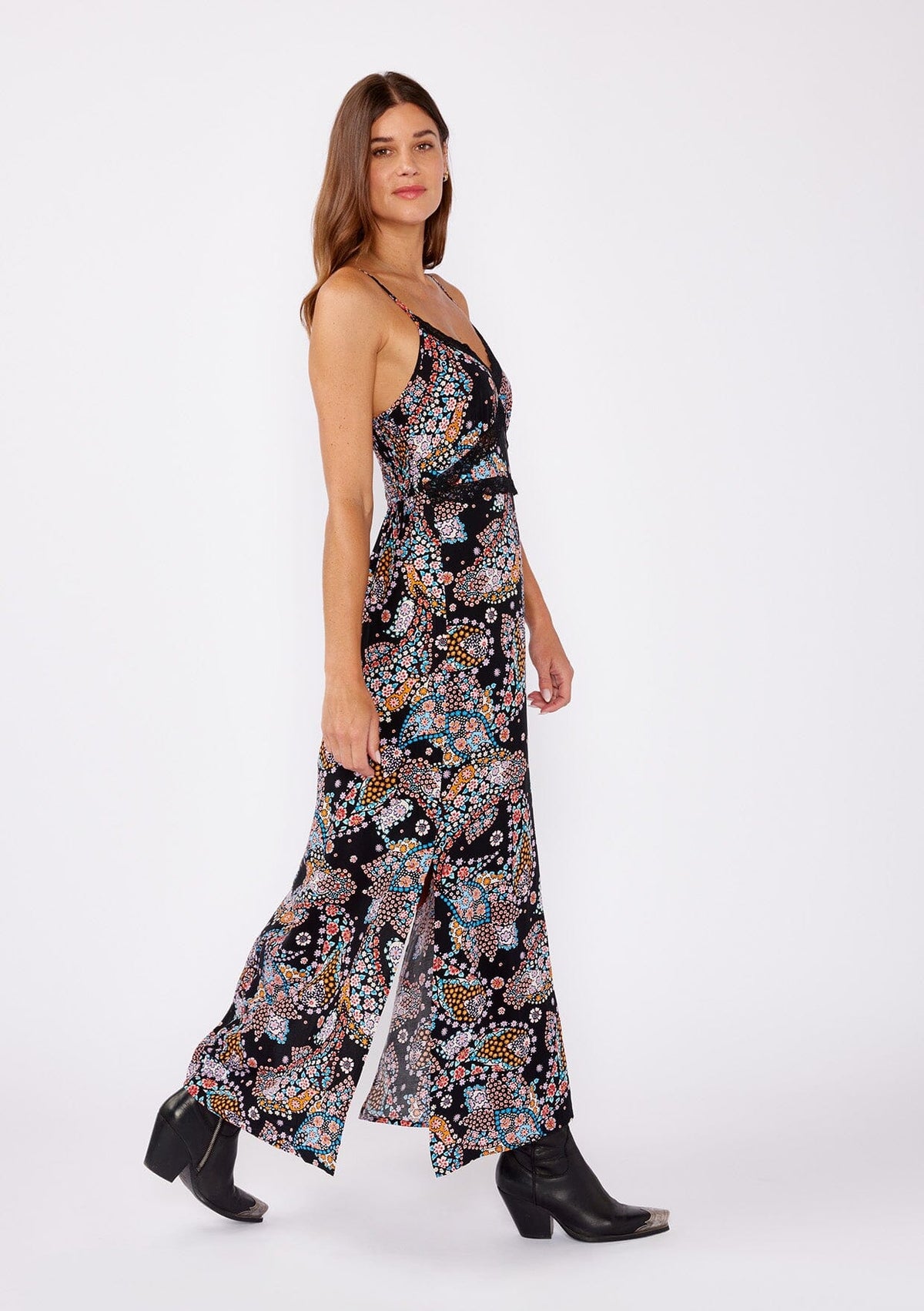 long sleeve maxi dress cut out MYKONOS Purple Amethyst Cut Out Long Sleeve Maxi Dress