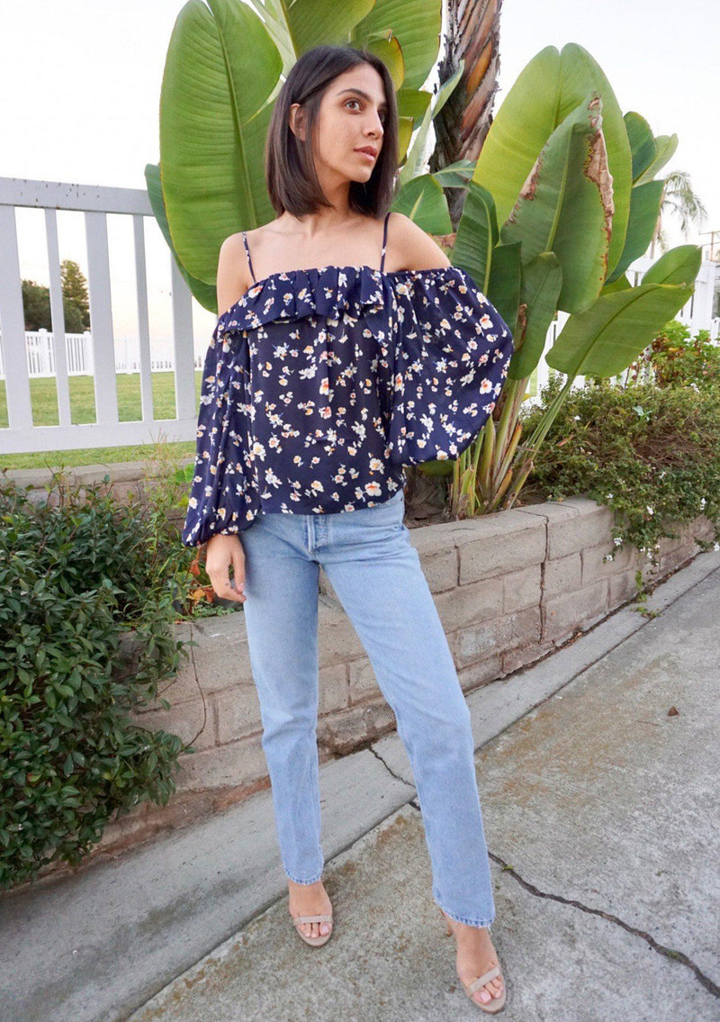 Pretty Floral Boho Blouse Off Shoulder LOVESTITCH