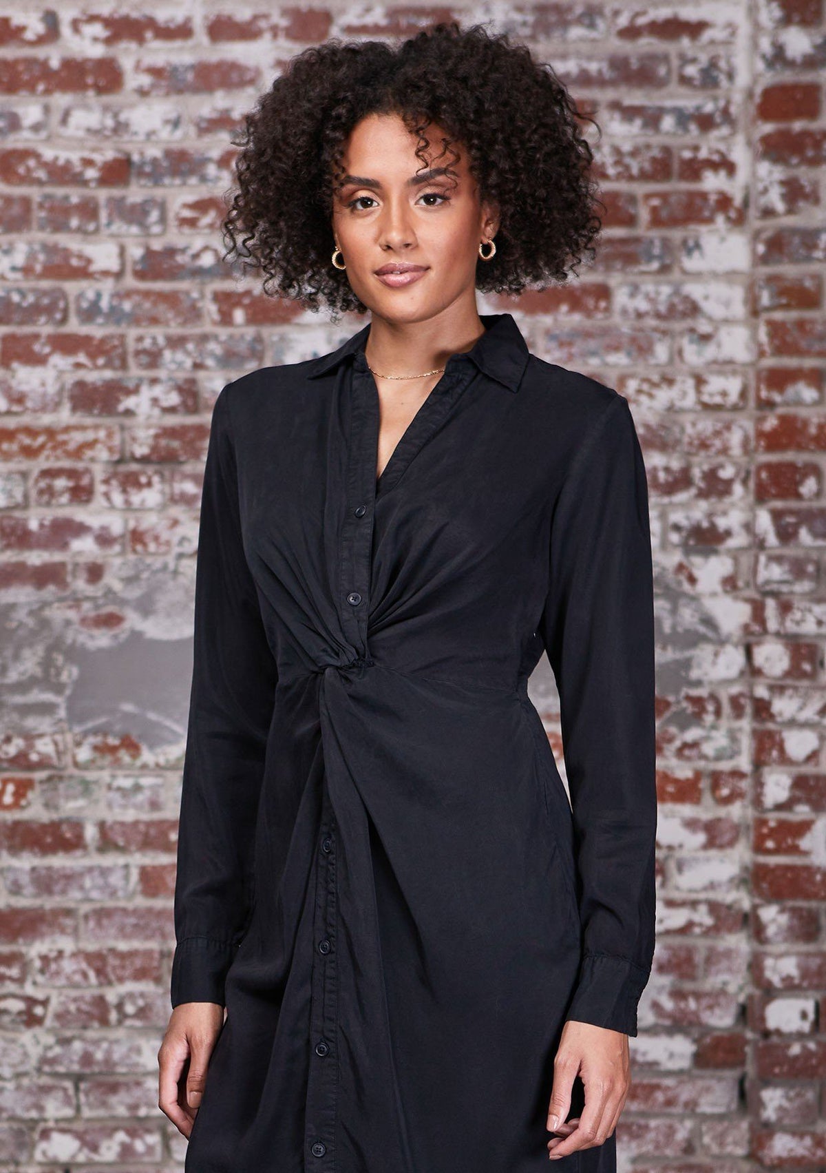 Classic & Chic Knot Front Shirt Dress