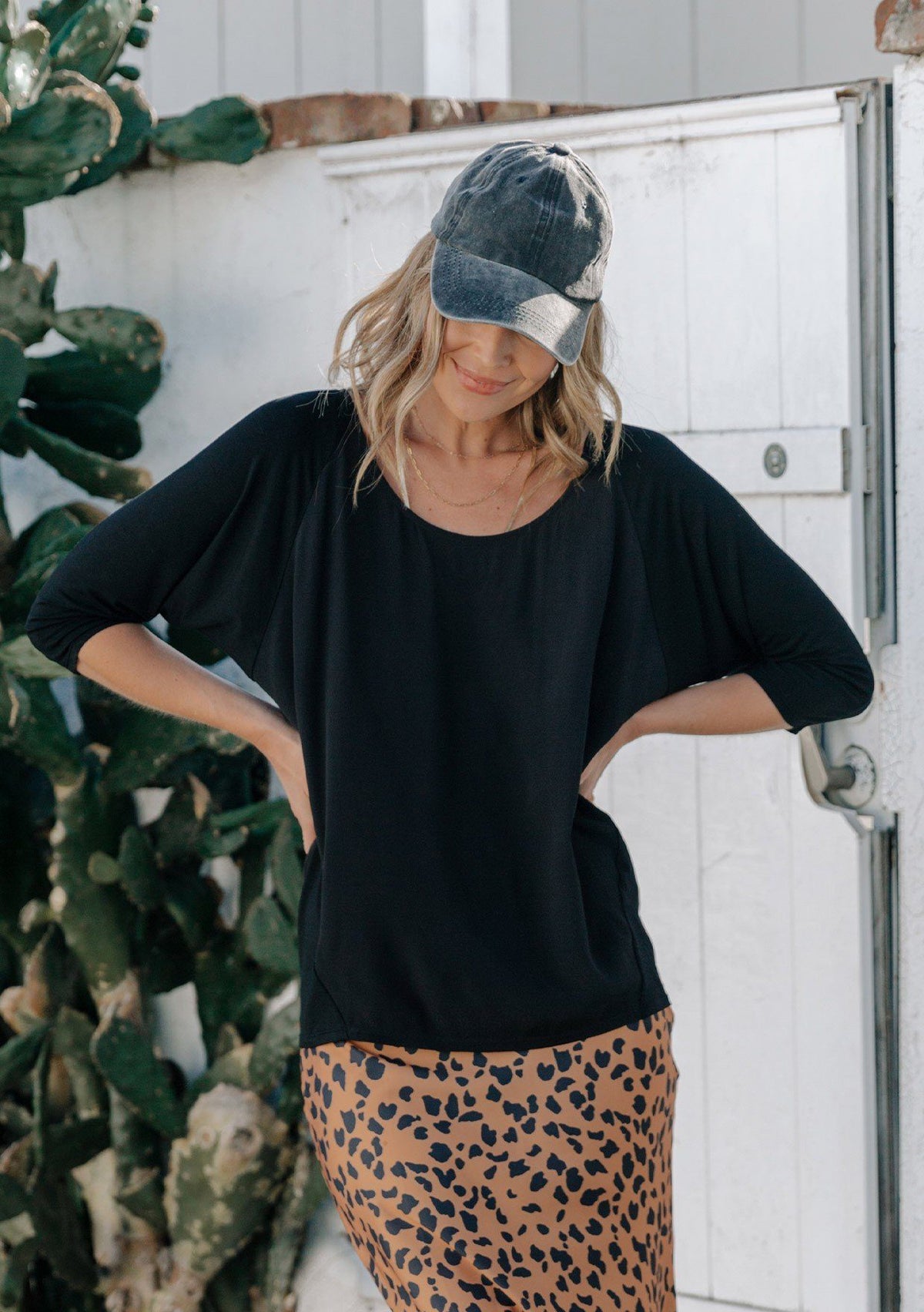 Casual Black Mixed Media Dolman Sleeve Top | LOVESTITCH