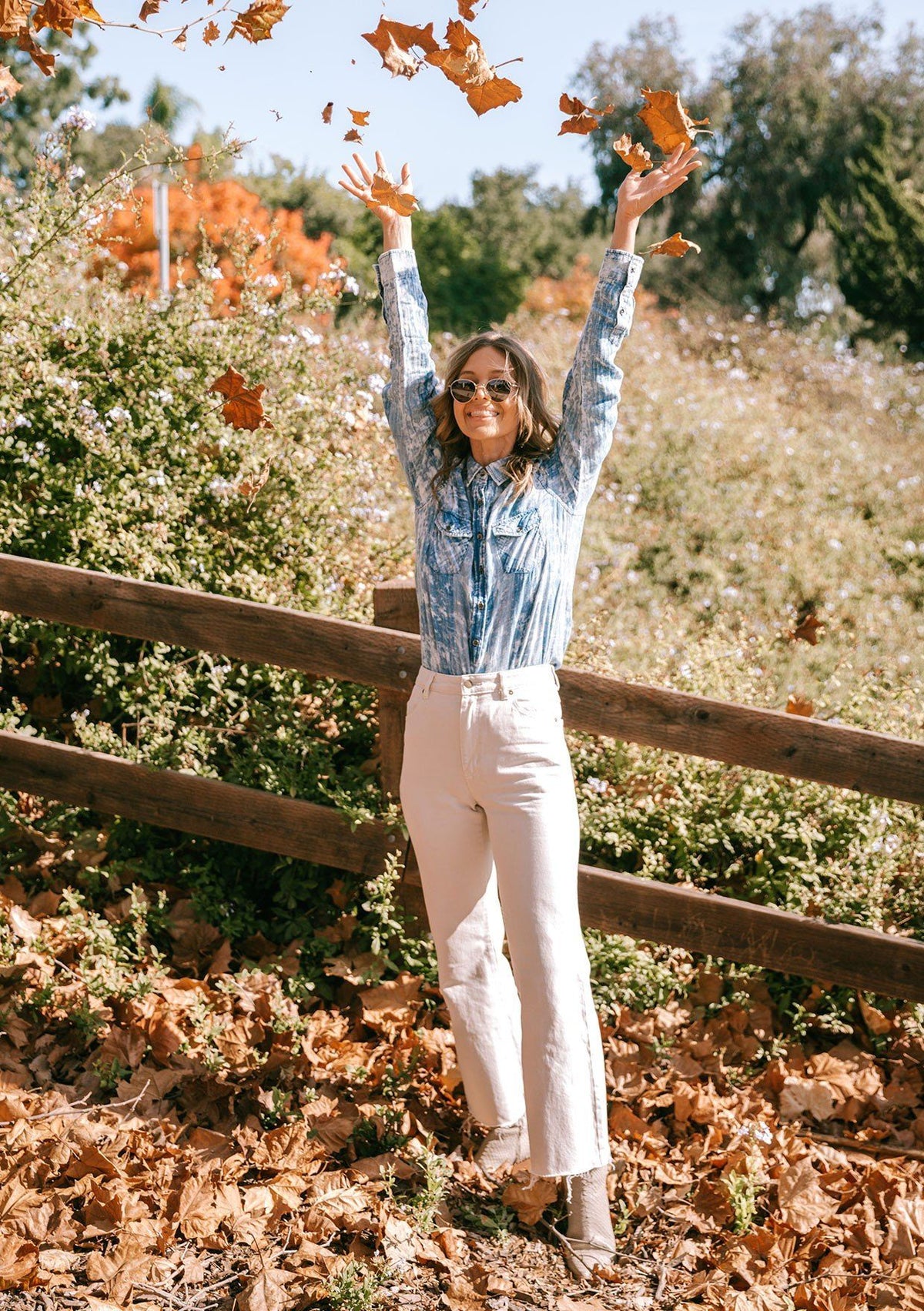 Bleached Out Blue Plaid Button Up Shirt | LOVESTITCH