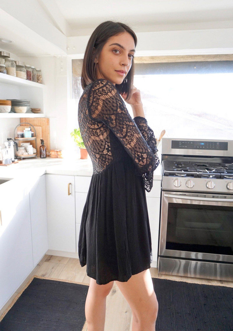 Moonchild Bell Sleeve Mini Dress Black / M Moonchild Bell Sleeve Mini Dress Black / M