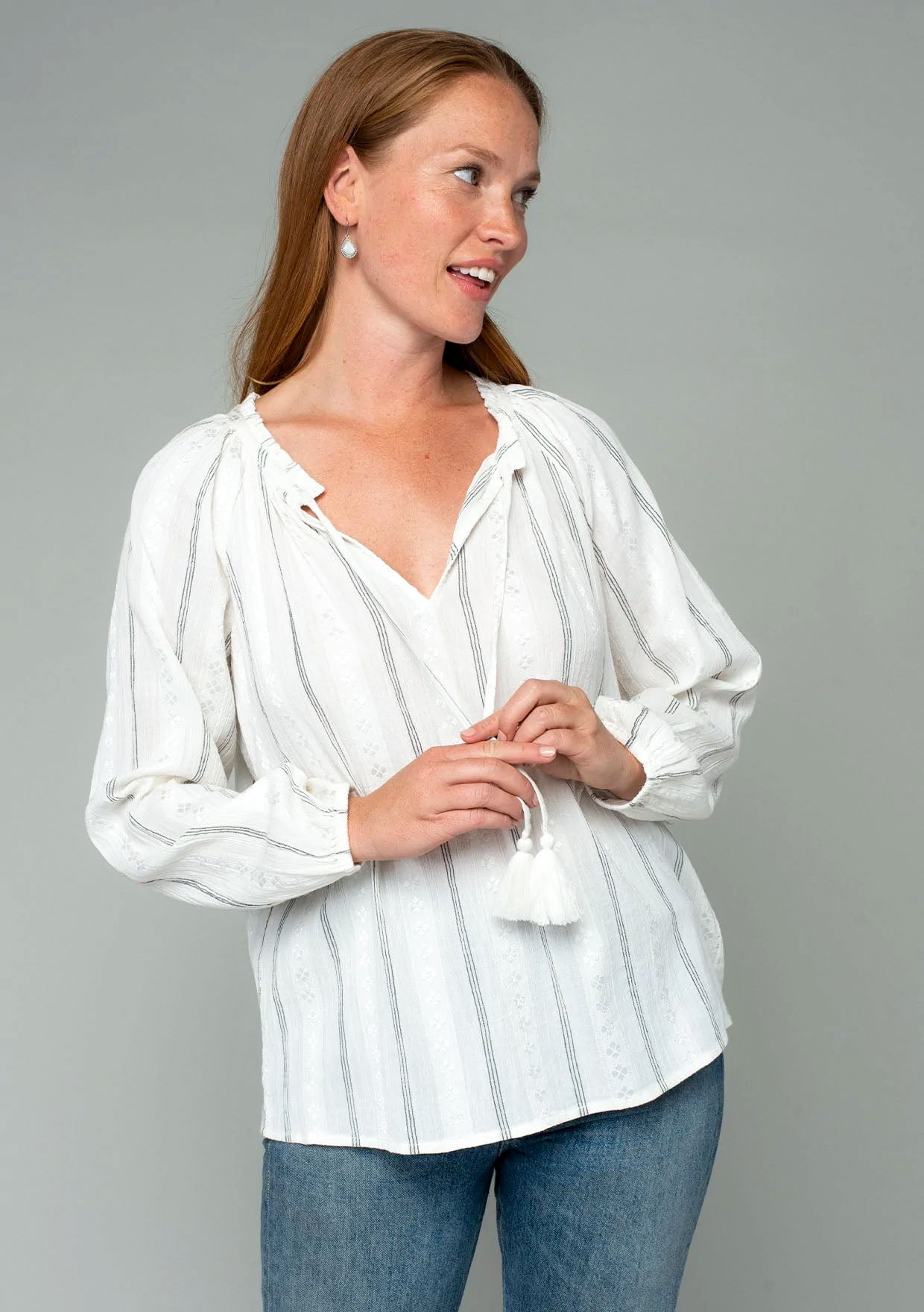 Shirley Peasant Top Stripe