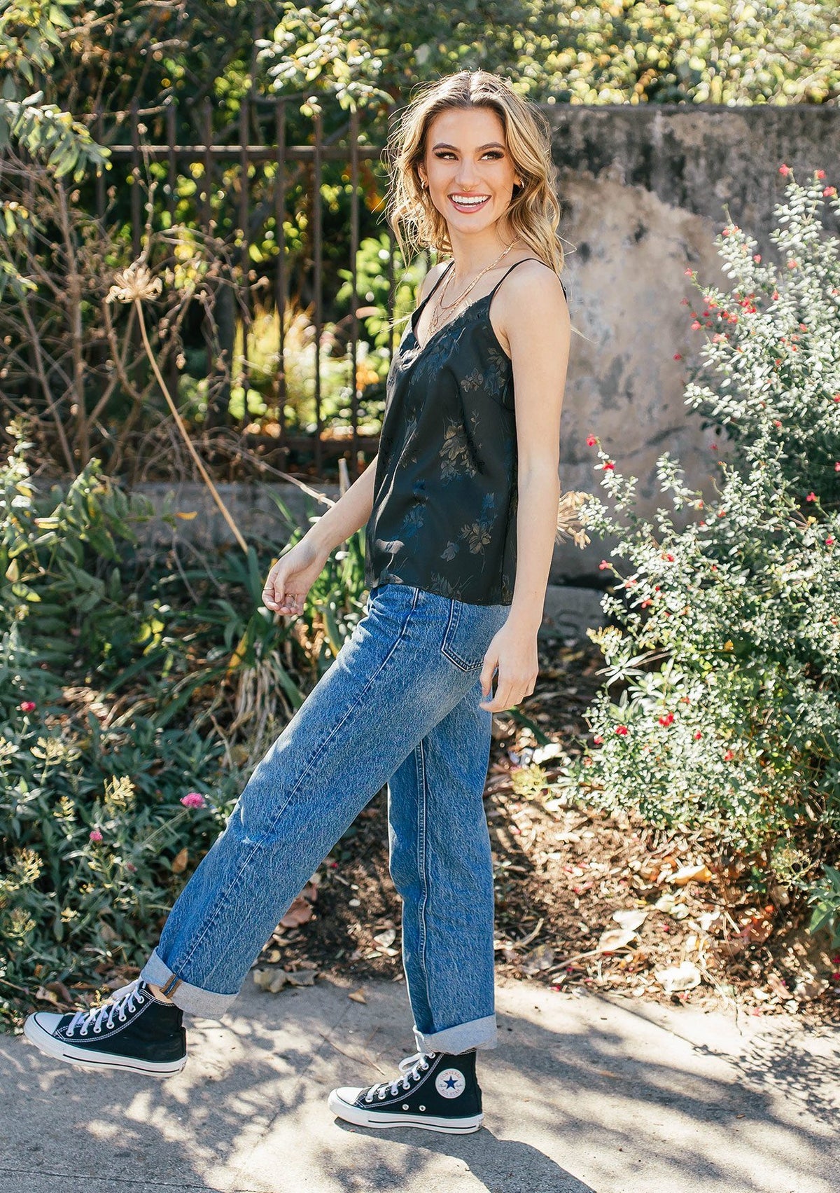 Romantic, Silky Floral Camisole Tank Top | LOVESTITCH