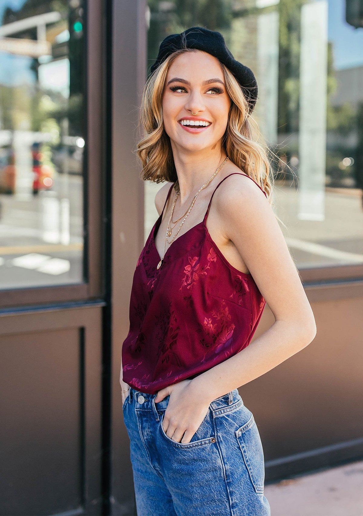 Romantic, Silky Floral Camisole Tank Top | LOVESTITCH