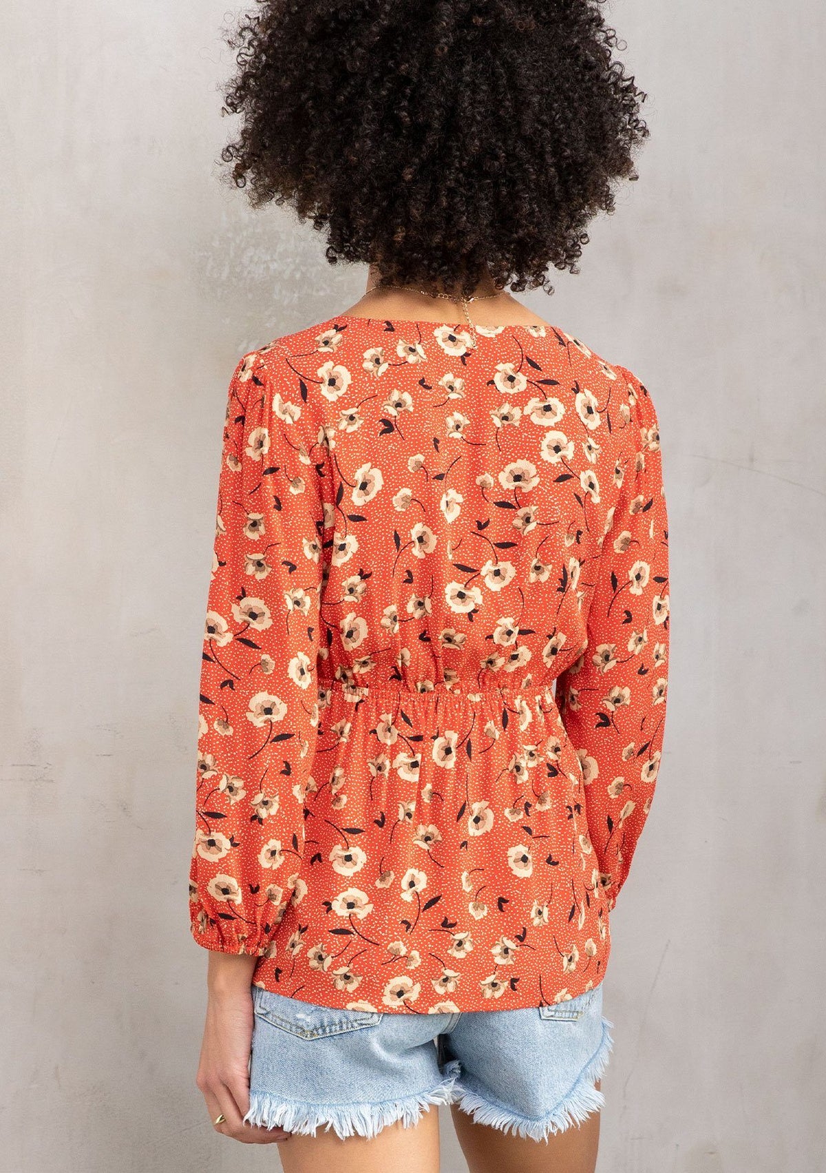Retro Floral Tie Front Sweetheart Top | LOVESTITCH