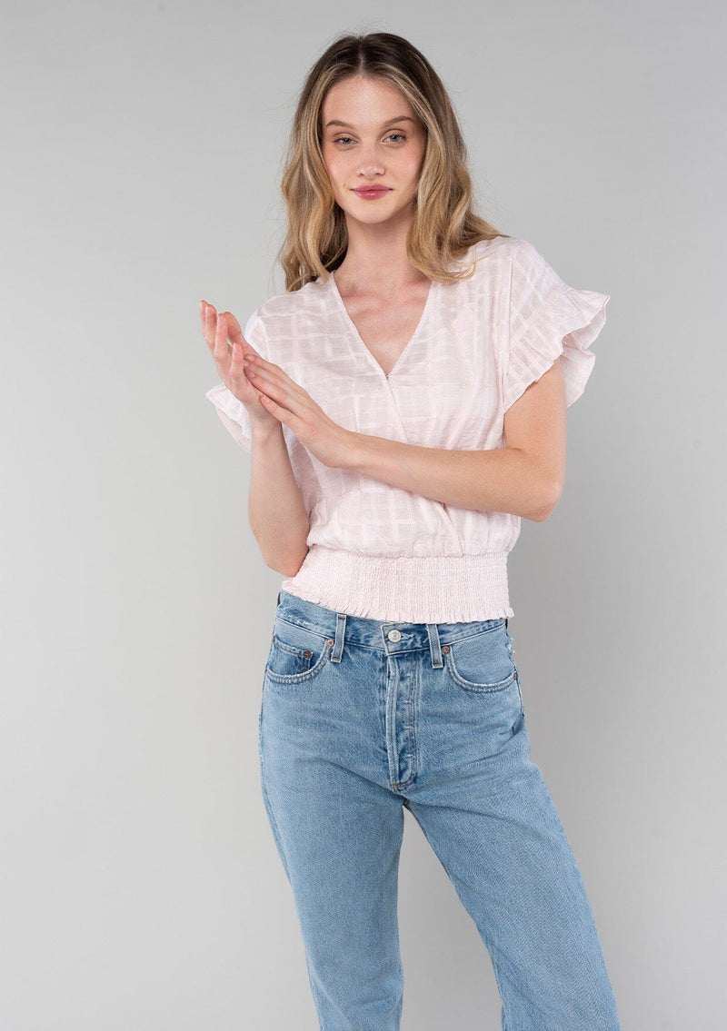 Women's Cotton Short Sleeve Ruffle Top
