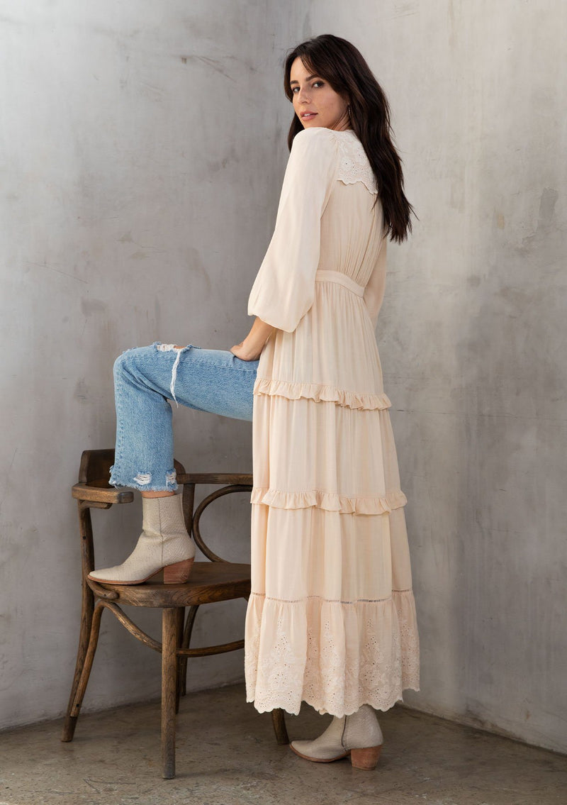 Georgia Embroidered Kimono Natural / S Georgia Embroidered Kimono Natural / S