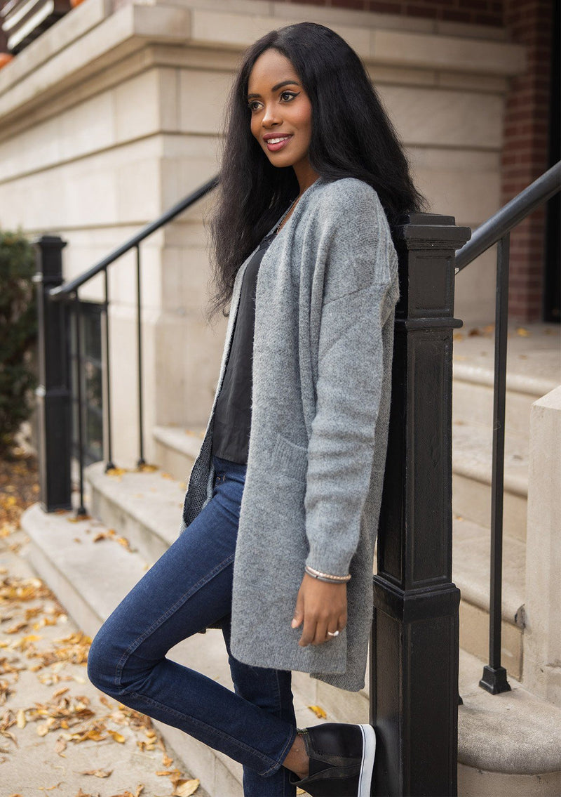 Jeans Womens Mid Length Cardigan Casual Cardigan With Mid-Length