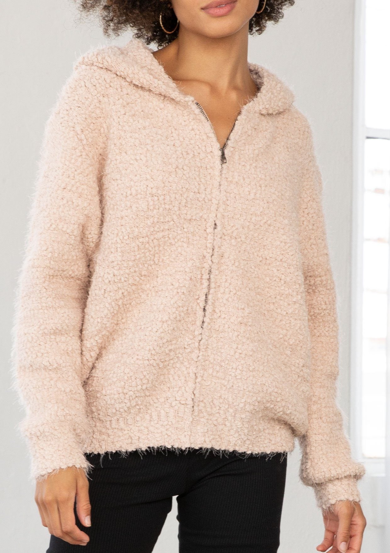 ADORA Soft Fuzzy Sweater Hoodie Cardigan