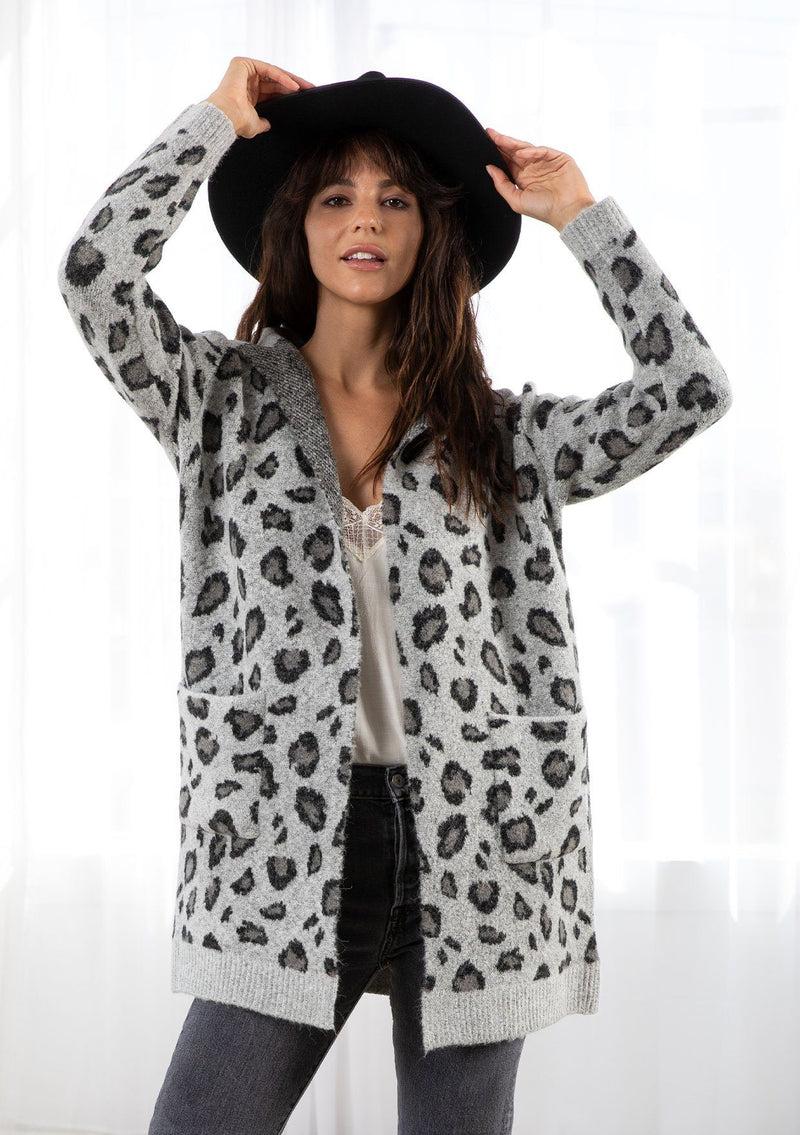 Long Leopard Coatigan Sweater + Collar | LOVESTITCH
