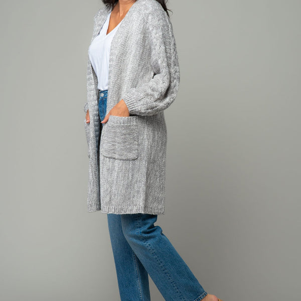 HEAP layer knit cardigan グレー cashmere-cocoon-cardigan-