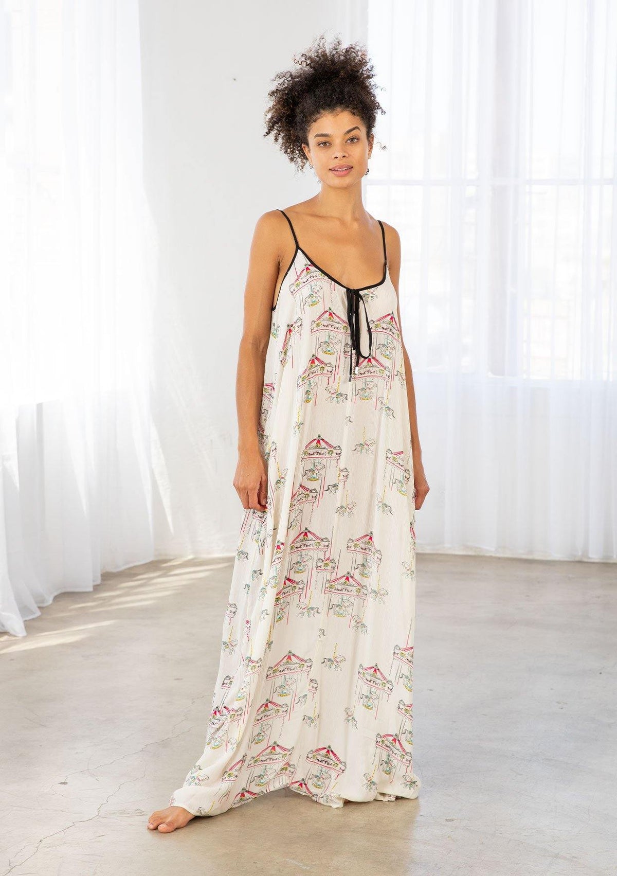 Firenze Raven Maxi Dress Cherry/Natural / S/M