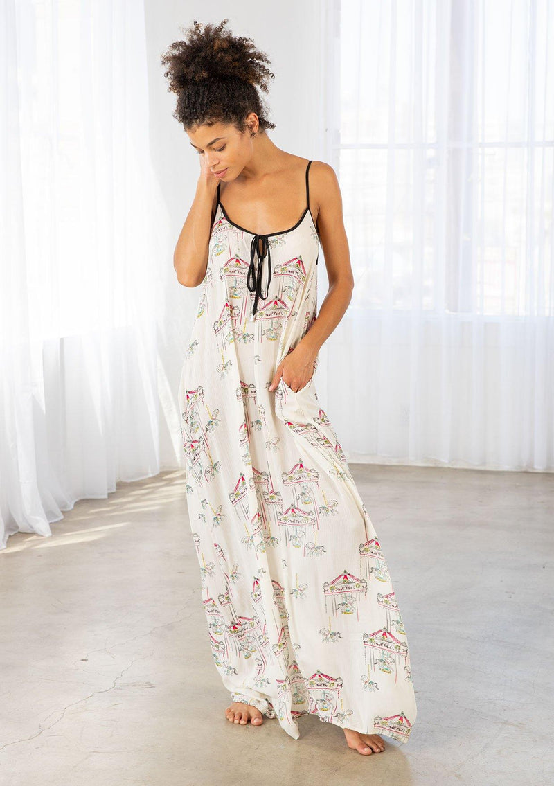 billowy maxi dress BILLOWY SLINKY MAXI DRESS, BUTTON DOWN