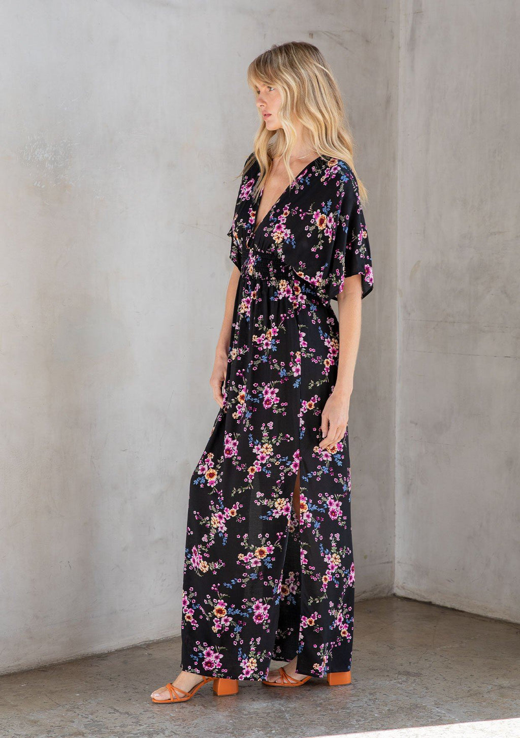 boho kimono maxi dress Serendipity Kimono Sleeve Maxi Dress Natural/Taupe / S