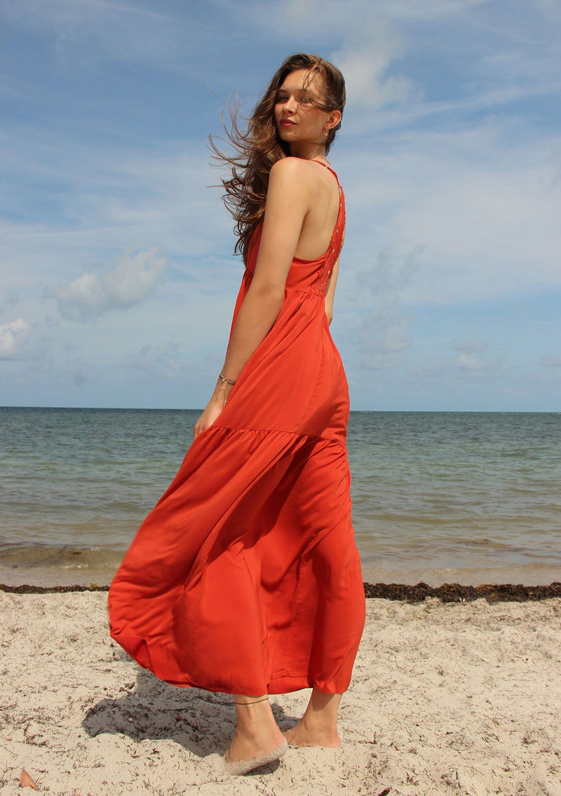 Look of Love Maxi Slip Dress Rust / M Look of Love Maxi Slip Dress Rust / M