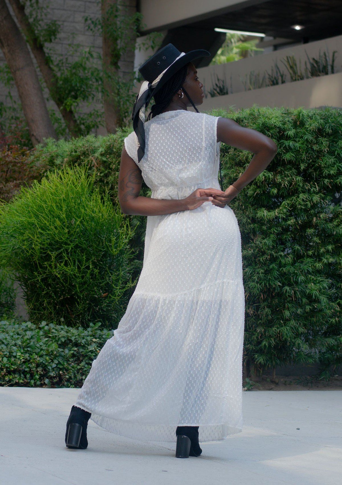 Summer White Maxi Dress Sheer White Chiffon Clip Dot Maxi Dress LOVESTITCH