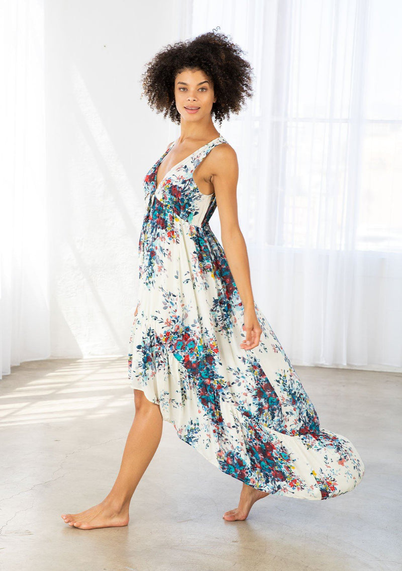 Watercolor Floral High/Low Maxi Dress LOVESTITCH - Main Image