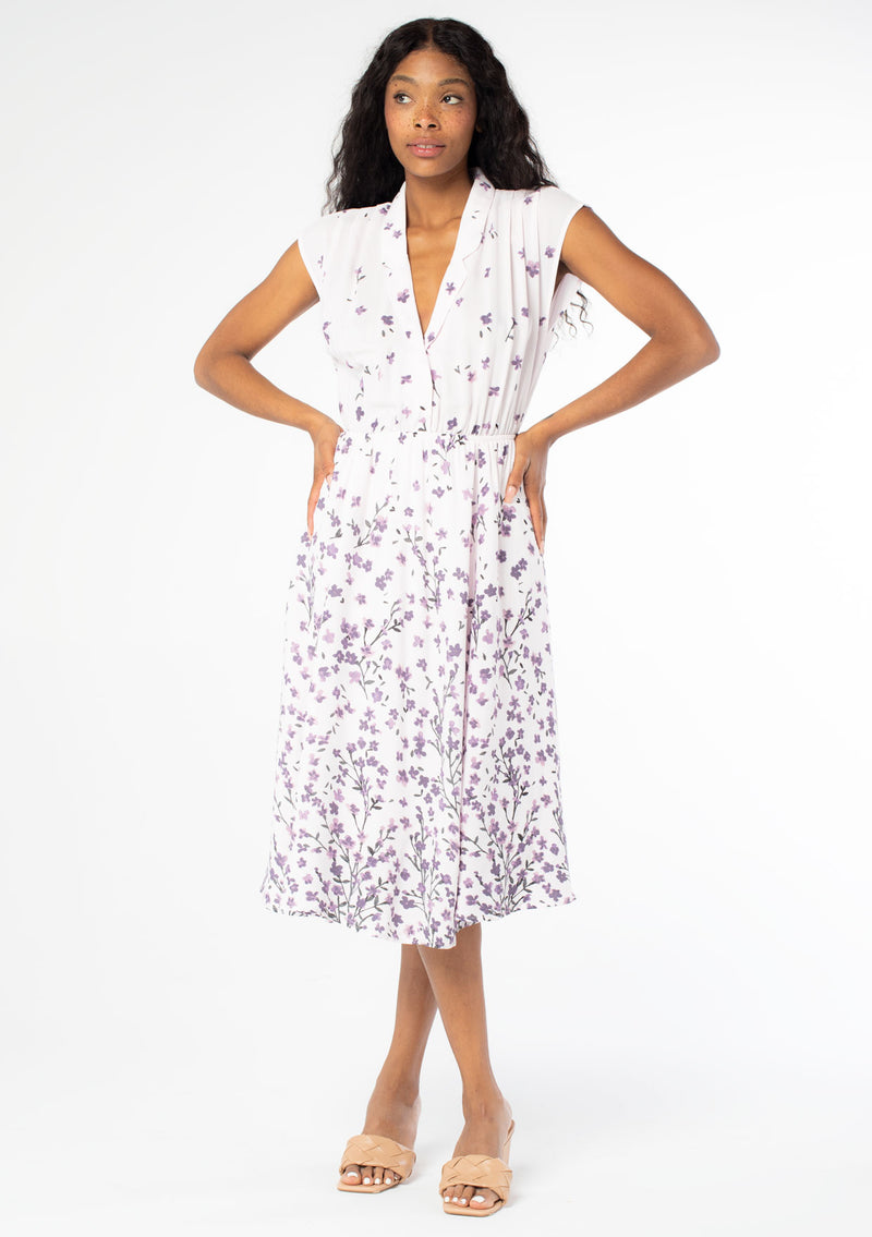 women's cute dress Floral Retro Midi Swing Dress