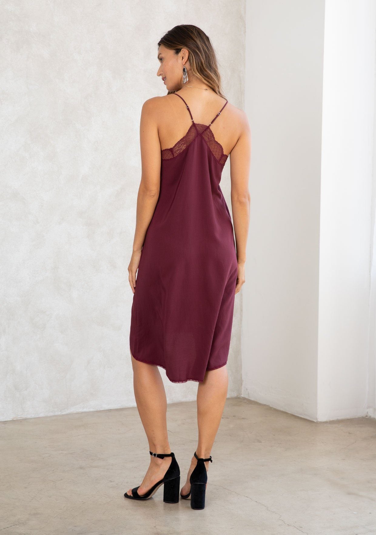 Classic Lace Trim Slip Dress