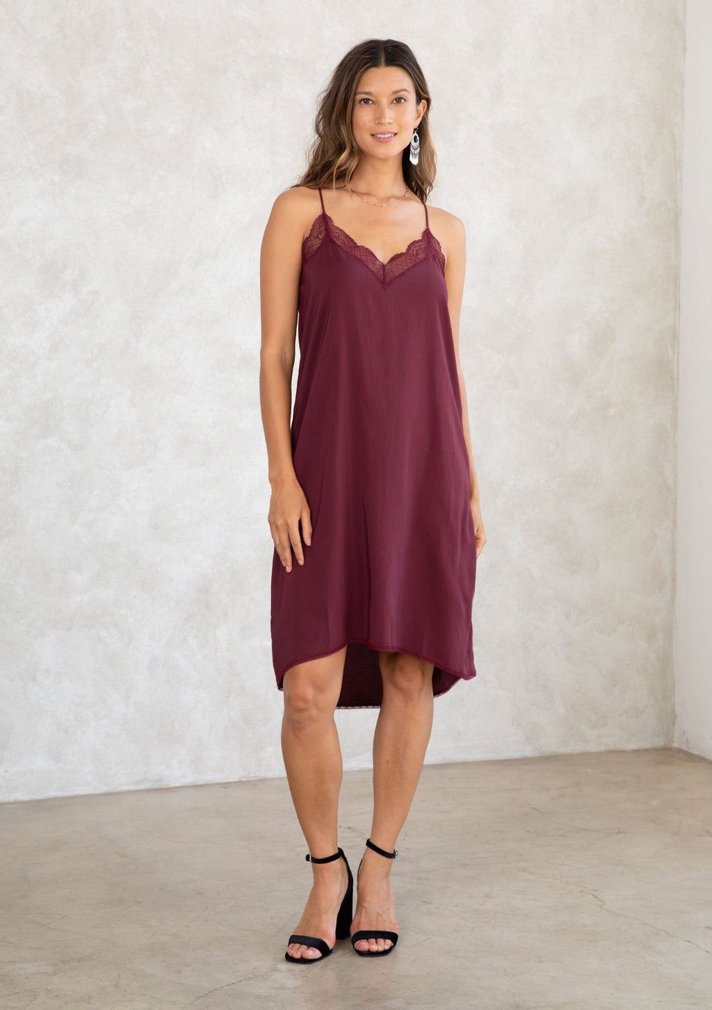 Classic Lace Trim Slip Dress