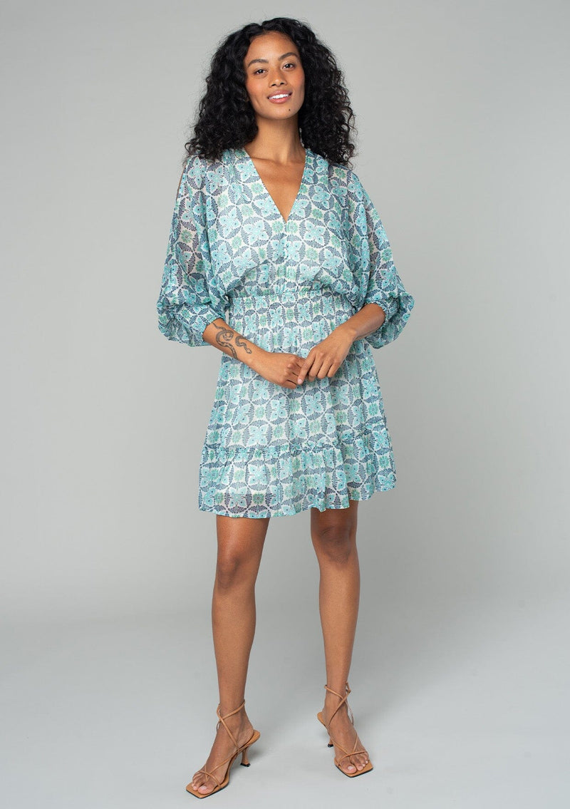 Women's Wedding Guest Dress - Blue Floral Chiffon Mini | LOVESTITCH Women's Wedding Guest Dress - Blue Floral Chiffon Mini | LOVESTITCH