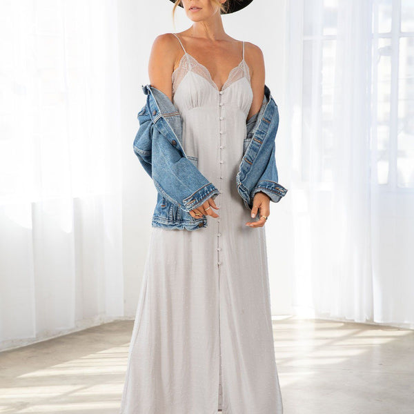 Romantic Clip Dot Maxi Slip Dress | LOVESTITCH Romantic Clip Dot Maxi Slip Dress | LOVESTITCH