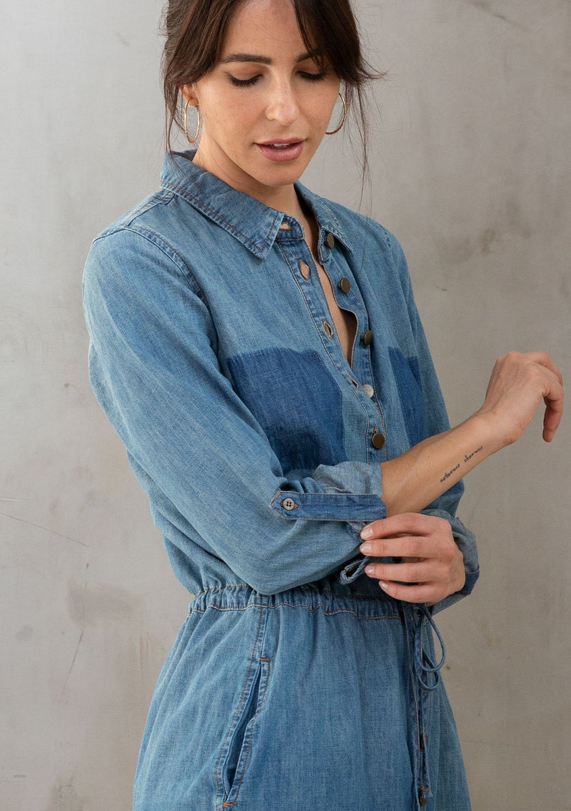 Denim Mini Shirt Dress + Long Sleeves | LOVESTITCH Denim Mini Shirt Dress + Long Sleeves | LOVESTITCH
