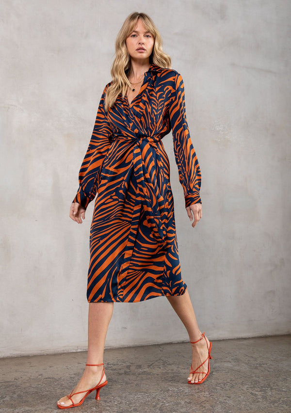 Wrap Dresses - LOVESTITCH - orange - orange Wrap Dresses - LOVESTITCH - orange - orange