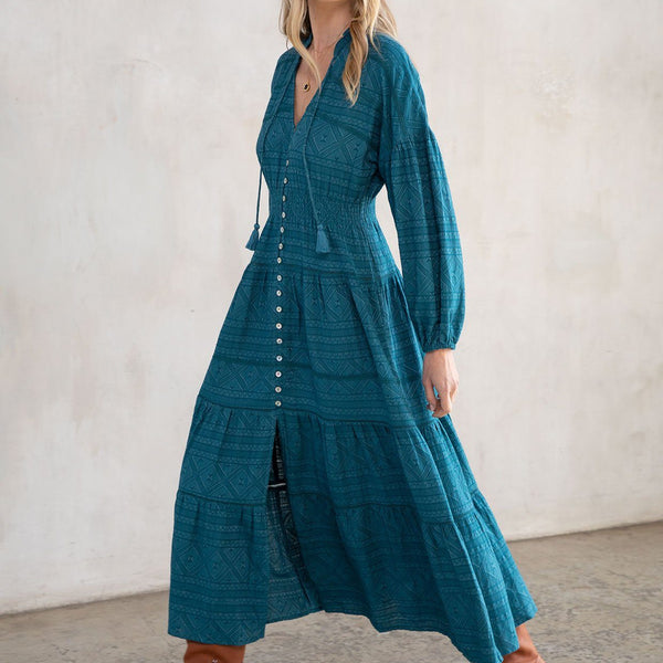 Romantic Bohemian Maxi Peasant Dress | LOVESTITCH Romantic Bohemian Maxi Peasant Dress | LOVESTITCH