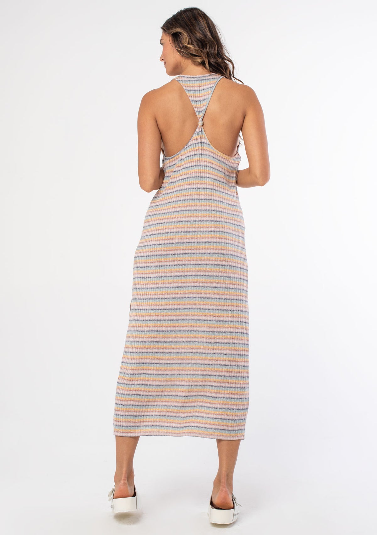 Just Love Racerback Tank Dress - Solid Jersey Knit Maxi Dress With Bungee Detail