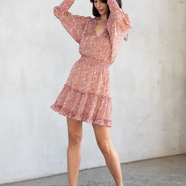 Boho Chiffon Paisley Mini Dress