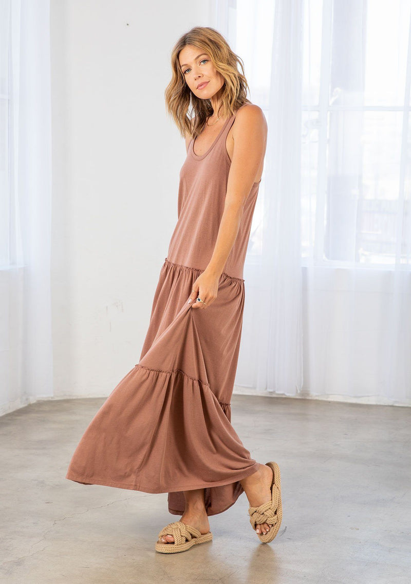 Limitless Tiered Maxi Dress Clay / M
